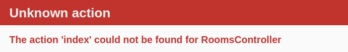 No action index for the RoomsController